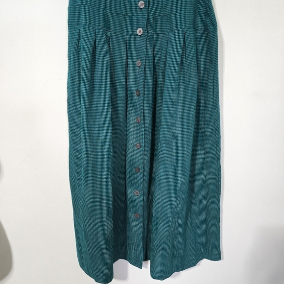 Vintage Checkered Pleated Buttoned Midi Sundress - Picture 7 of 7